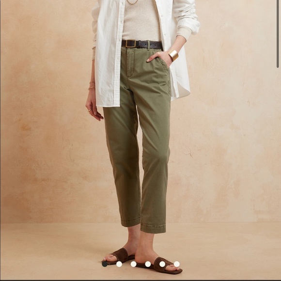 Slim Flat Front Chino Olive 0 - Picture 1 of 7